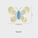 GobekUsa Butterfly LED Wall Lamp for Children's Room, Nordic Style Bedside Light