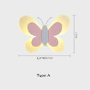 GobekUsa Butterfly LED Wall Lamp for Children's Room, Nordic Style Bedside Light