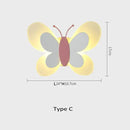 GobekUsa Butterfly LED Wall Lamp for Children's Room, Nordic Style Bedside Light