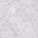 Powder White 12x12 Honed Hexagon Bianco Carrara Marble Mosaic Tile (5 pack, 4.83 sq ft/case)
