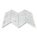 White Carrara Honed Chevron Marble Tiles 10x13