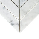 White Carrara Honed Chevron Marble Tiles 10x13