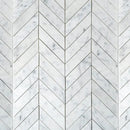 White Carrara Honed Chevron Marble Tiles 10x13