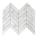 White Carrara Honed Chevron Marble Tiles 10x13