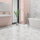 White Carrara Honed Marble Tiles 6x12