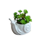 White cartoon snail flower vase ceramic garden succulent pot by Decorbites
