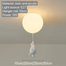 GobekUsa Bear Pendant Light: Kids Bedroom Chandelier LED Balloon Ceiling Lamp