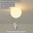 GobekUsa Bear Pendant Light: Kids Bedroom Chandelier LED Balloon Ceiling Lamp