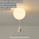 GobekUsa Bear Pendant Light: Kids Bedroom Chandelier LED Balloon Ceiling Lamp