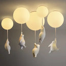 GobekUsa Bear Pendant Light: Kids Bedroom Chandelier LED Balloon Ceiling Lamp