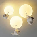 GobekUsa Bear Pendant Light: Kids Bedroom Chandelier LED Balloon Ceiling Lamp