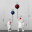 GobekUsa Balloon Rabbit Resin Ornaments, Cute Desk Figurines, Bookshelf Sculpture Craft