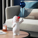 GobekUsa Balloon Rabbit Resin Ornaments, Cute Desk Figurines, Bookshelf Sculpture Craft