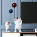 GobekUsa Balloon Rabbit Resin Ornaments, Cute Desk Figurines, Bookshelf Sculpture Craft