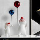GobekUsa Balloon Rabbit Resin Ornaments, Cute Desk Figurines, Bookshelf Sculpture Craft