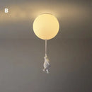 GobekUsa Bear LED Ceiling Chandelier: Cute PVC Ball Lampshade for Children's Room Decor