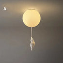 GobekUsa Bear LED Ceiling Chandelier: Cute PVC Ball Lampshade for Children's Room Decor