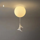 GobekUsa Bear LED Ceiling Chandelier: Cute PVC Ball Lampshade for Children's Room Decor