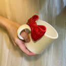 White ceramic bow knot mug dining room porcelain cup by Decorbites