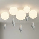 GobekUsa Cartoon Bear Ceiling Light for Kids' Rooms, LED Fixture Bedroom Decor