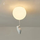 GobekUsa Cartoon Bear Ceiling Light for Kids' Rooms, LED Fixture Bedroom Decor