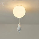 GobekUsa Cartoon Bear Ceiling Light for Kids' Rooms, LED Fixture Bedroom Decor