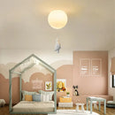 GobekUsa Cartoon Bear Ceiling Light for Kids' Rooms, LED Fixture Bedroom Decor