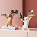 GobekUsa Cat Tray Sculpture Home Decor Statues Office Table Desk Accessorie Storage