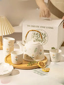 GobekUsa Daisy Teapot Set: New Wedding Gift Souvenir Tea Set in Branded Gift Box
