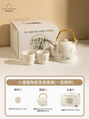 GobekUsa Daisy Teapot Set: New Wedding Gift Souvenir Tea Set in Branded Gift Box