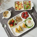 GobekUsa Ceramic Divided Plate - Versatile White Porcelain Dish for Breakfast, Fruit, and More