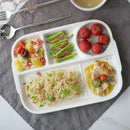 GobekUsa Ceramic Divided Plate - Versatile White Porcelain Dish for Breakfast, Fruit, and More