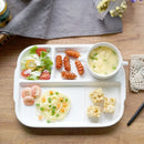 GobekUsa Ceramic Divided Plate - Versatile White Porcelain Dish for Breakfast, Fruit, and More