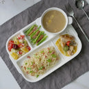 GobekUsa Ceramic Divided Plate - Versatile White Porcelain Dish for Breakfast, Fruit, and More