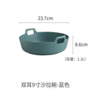 GobekUsa Ceramic Double Handle Salad Bowl | Deep Porcelain Serving Dish