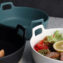 GobekUsa Ceramic Double Handle Salad Bowl | Deep Porcelain Serving Dish