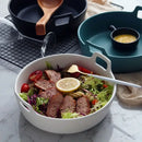 GobekUsa Ceramic Double Handle Salad Bowl | Deep Porcelain Serving Dish