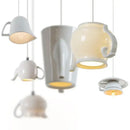 GobekUsa Ceramic LED Pendant Lights Tea Cup Teapot Hanging Lamp for Kitchen Dining Room