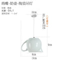 GobekUsa Ceramic LED Pendant Lights Tea Cup Teapot Hanging Lamp for Kitchen Dining Room