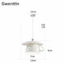 GobekUsa Ceramic LED Pendant Lights: Nordic Teapot Design for Modern Living and Kitchen.