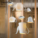 GobekUsa Ceramic LED Pendant Lights: Nordic Teapot Design for Modern Living and Kitchen.
