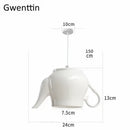 GobekUsa Ceramic LED Pendant Lights: Nordic Teapot Design for Modern Living and Kitchen.
