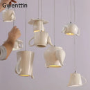 GobekUsa Ceramic LED Pendant Lights: Nordic Teapot Design for Modern Living and Kitchen.