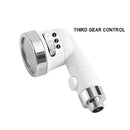 White & chrome handheld shower nozzle with hose for bathroom by Decorbites