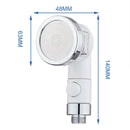 White & chrome handheld shower nozzle with hose for bathroom by Decorbites