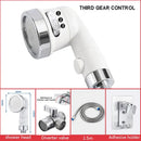 White & chrome handheld shower nozzle with hose for bathroom by Decorbites