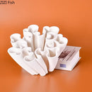 GobekUsa Ceramic Vase Plant Pots White Porcelain Floral Desk Decor Crafts Flower Pots