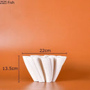 GobekUsa Ceramic Vase Plant Pots White Porcelain Floral Desk Decor Crafts Flower Pots