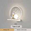 GobekUsa Astronaut Wall Lamp: Gold White Black Bedroom Decor Resin Wall Mount Light