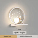 GobekUsa Astronaut Wall Lamp: Gold White Black Bedroom Decor Resin Wall Mount Light